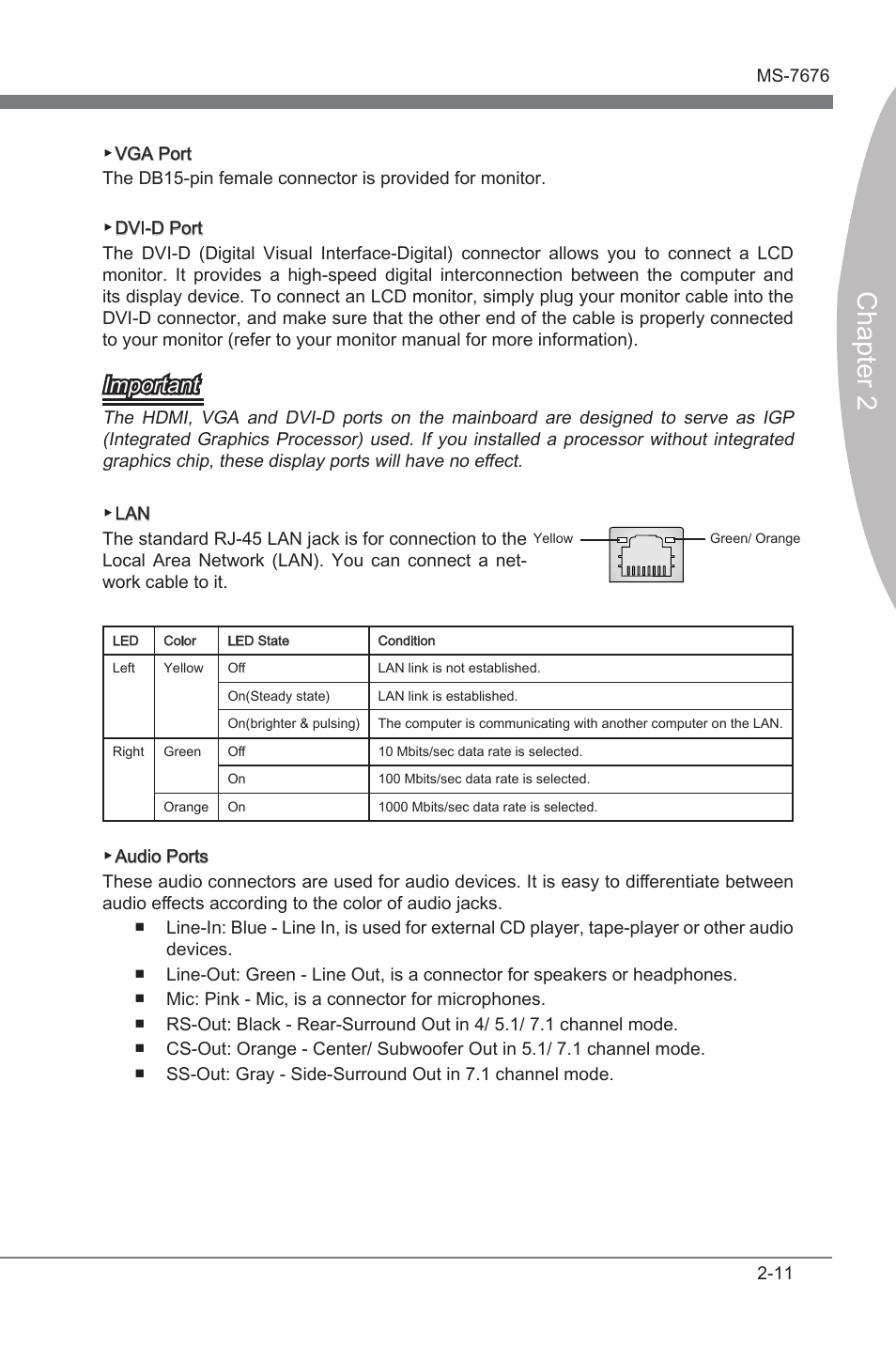Chapter 2, Important | MSI Z68MA-ED55 (B3) User Manual | Page 27 / 82