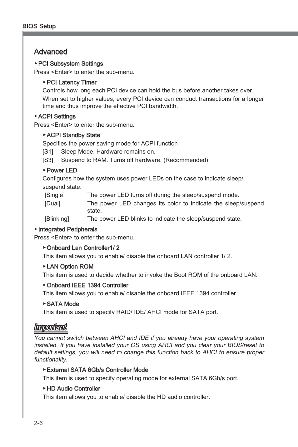 Chapter 2, Advanced, Important | MSI Z68A-GD80 (G3) Manual User Manual | Page 52 / 88