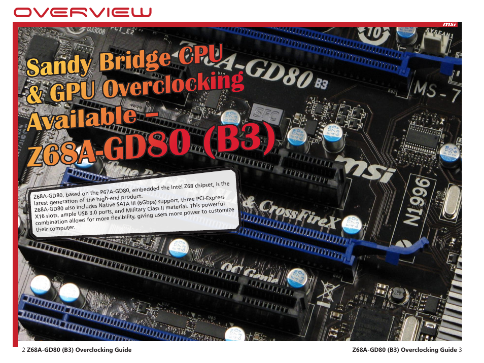 Overview | MSI Z68A-GD80 (G3) Quick Guide User Manual | Page 2 / 13