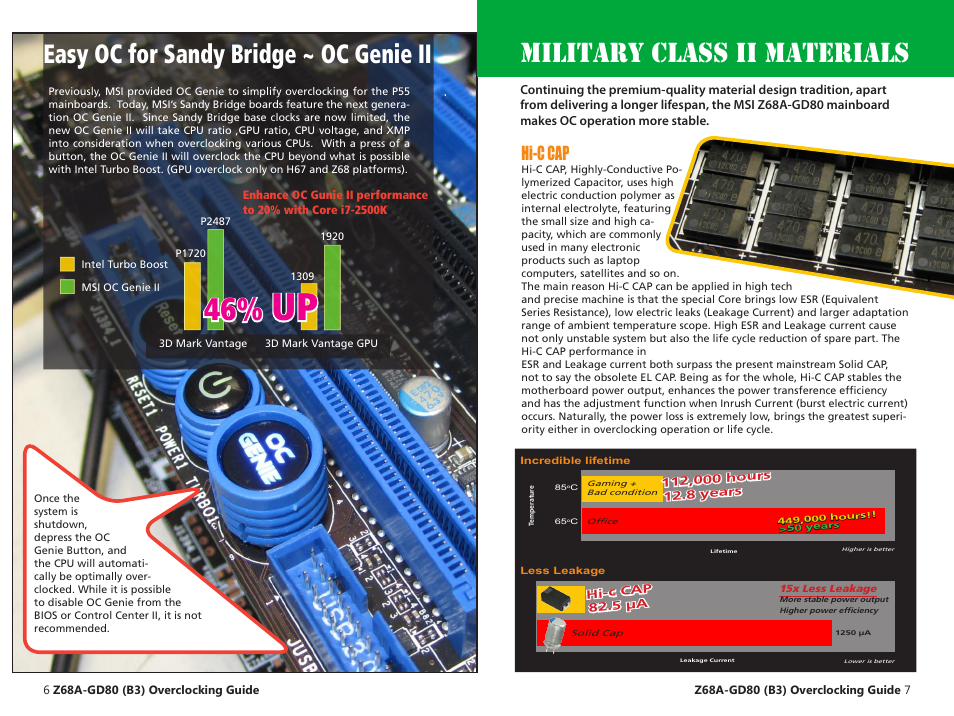 Military class ii materials, Easy oc for sandy bridge ~ oc genie ii, Hi-c cap | MSI Z68A-GD80 (G3) Quick Guide User Manual | Page 4 / 13