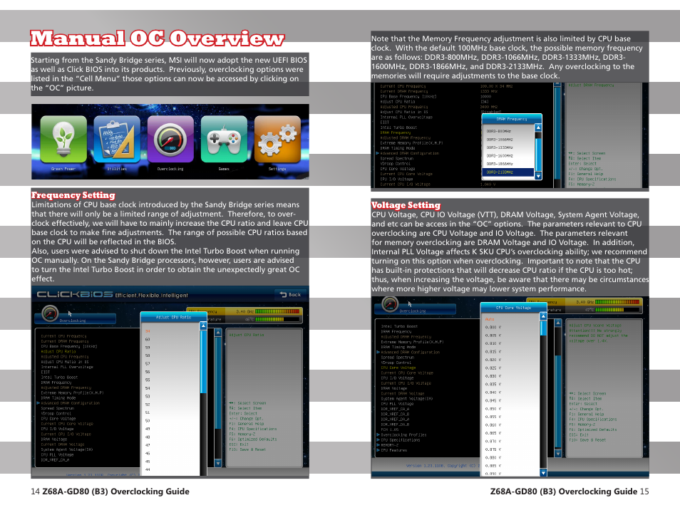 Manual oc overview | MSI Z68A-GD80 (G3) Quick Guide User Manual | Page 8 / 13