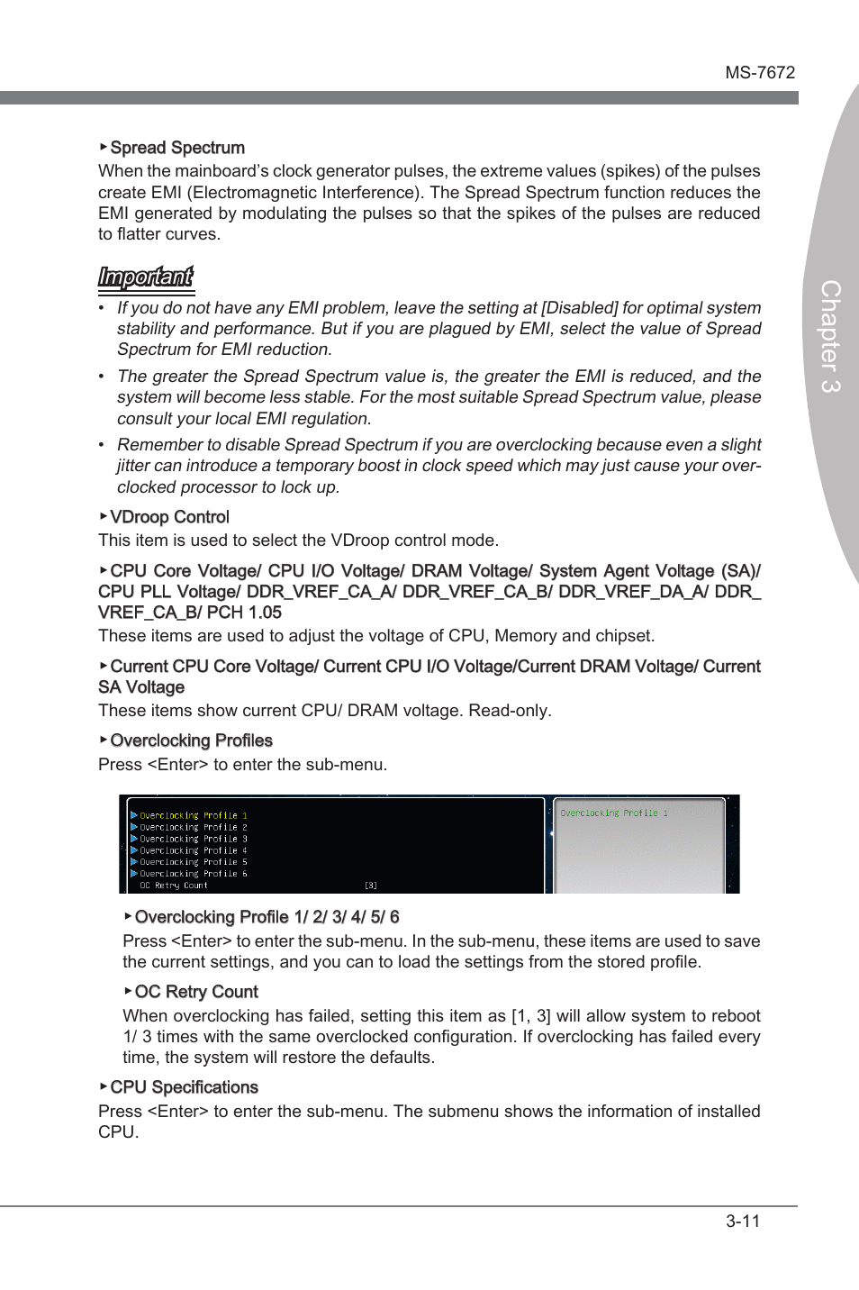 Chapter 3, Important | MSI Z68A-GD80 (B3) Manual User Manual | Page 51 / 84