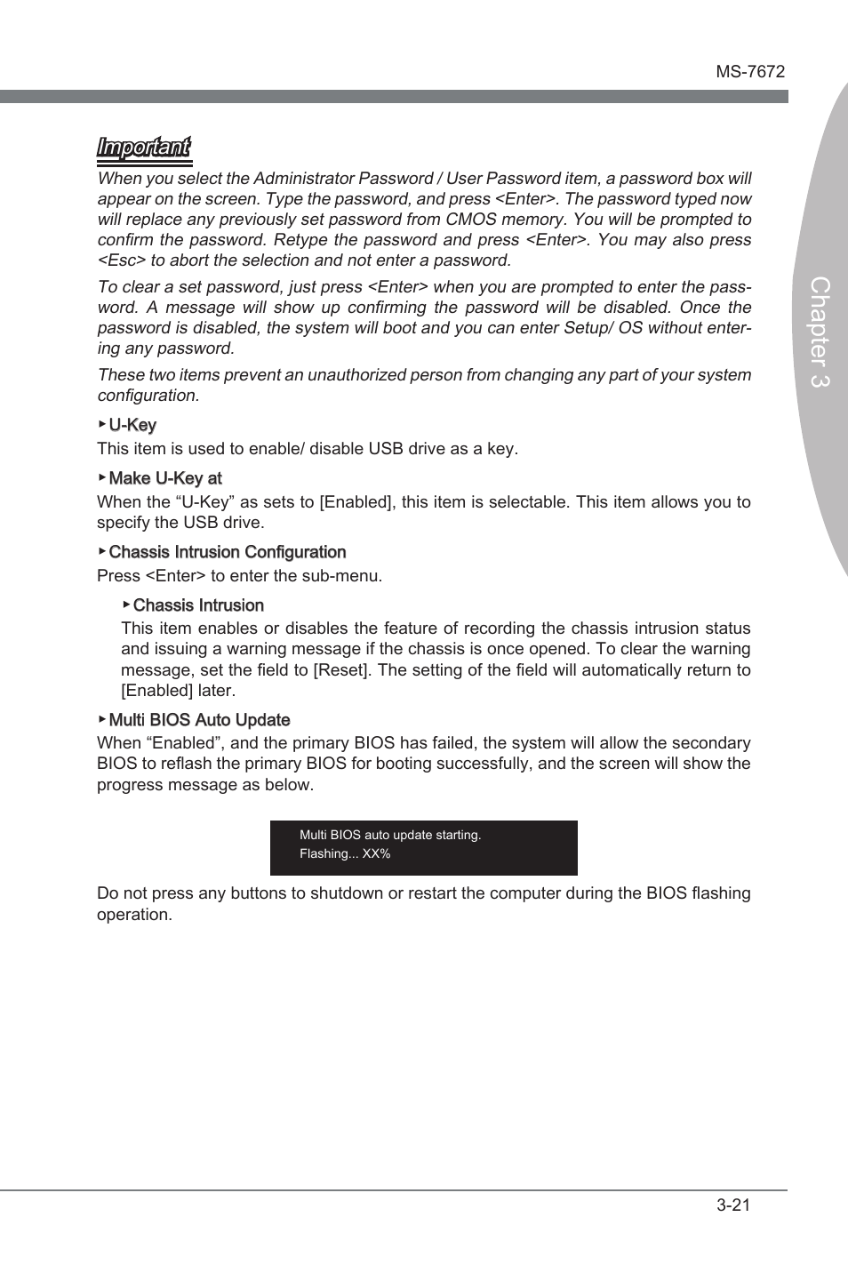 Chapter 3, Important | MSI Z68A-GD80 (B3) Manual User Manual | Page 61 / 84