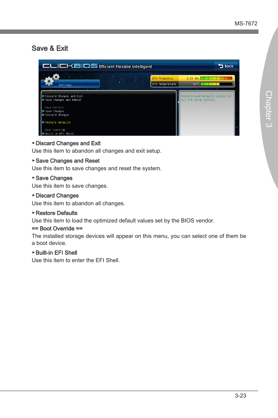 Chapter 3, Save & ext | MSI Z68A-GD80 (B3) Manual User Manual | Page 63 / 84