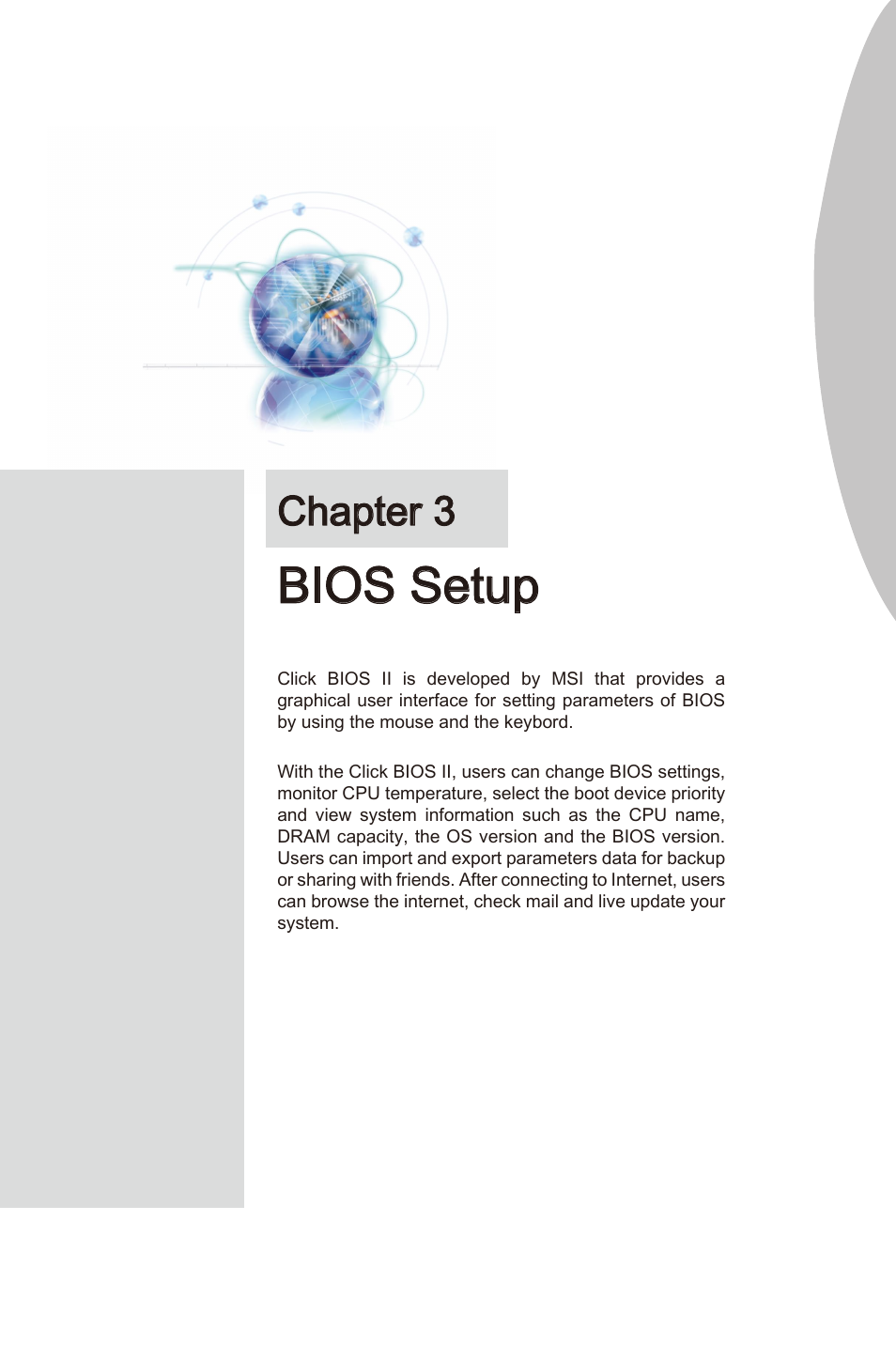 Chapter 3 bios setup -1, Bios setup, Chapter 3 | MSI Z68A-GD55 (G3) User Manual | Page 39 / 80