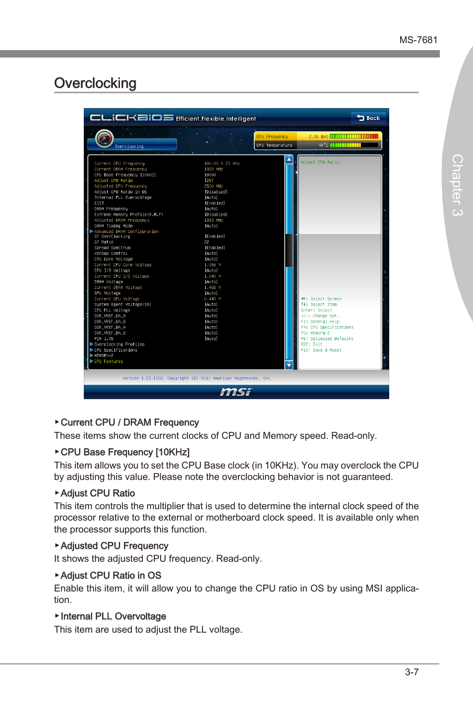 Overclockng -7, Chapter 3, Chapter 3 overclockng | MSI Z68A-GD65 (B3) Manual User Manual | Page 45 / 84