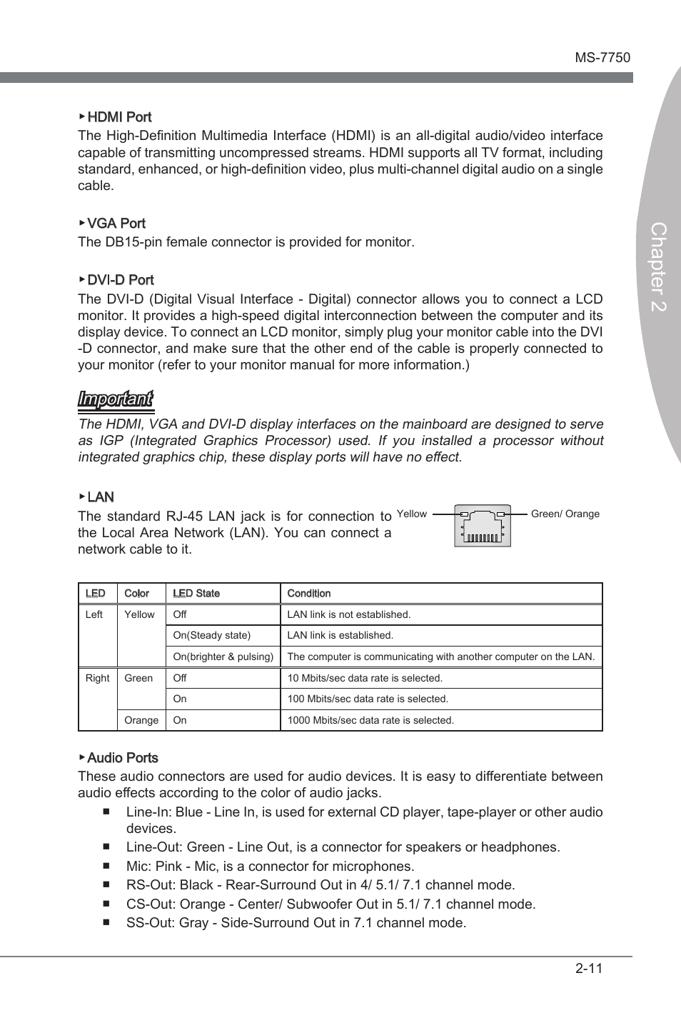 Chapter 2, Important | MSI Z68A-G45 (B3) Manual User Manual | Page 27 / 80