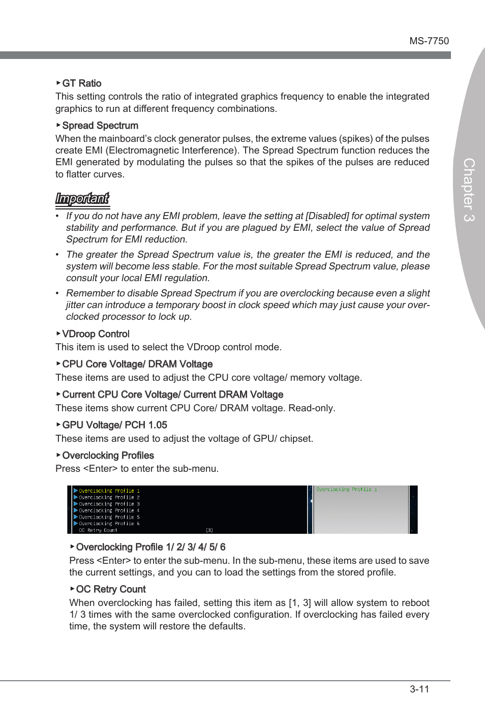 Chapter 3, Important | MSI Z68A-G45 (B3) Manual User Manual | Page 47 / 80
