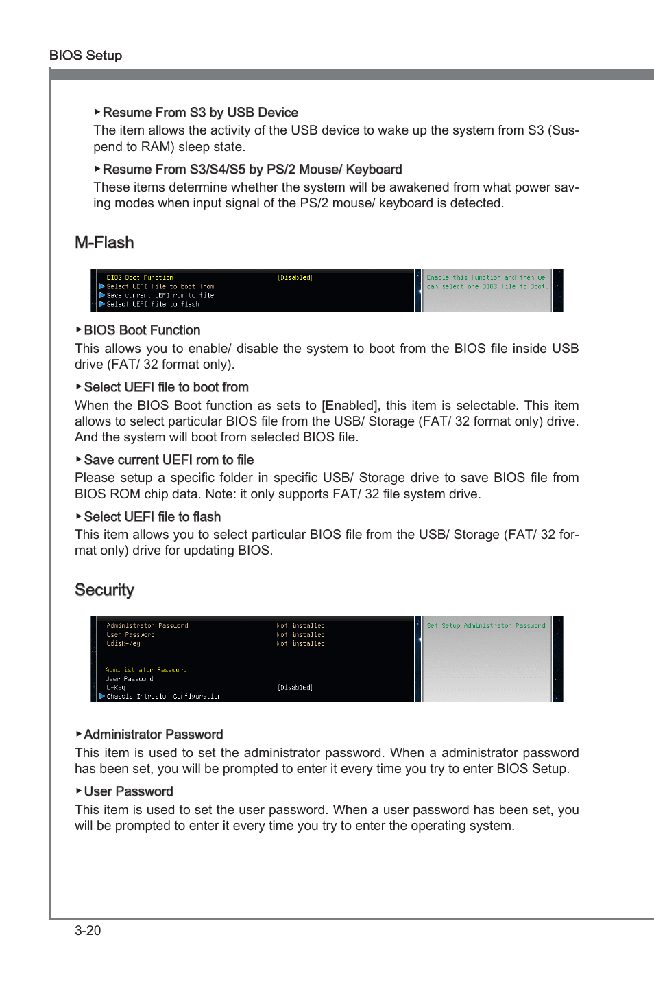 M-flash, Securty | MSI Z68A-G45 (B3) Manual User Manual | Page 56 / 80