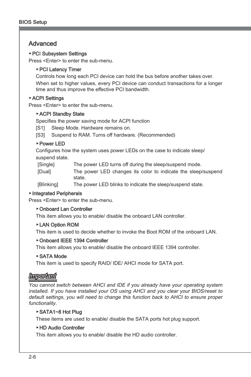 Chapter 2, Advanced, Important | MSI X79A-GD65 User Manual | Page 54 / 88