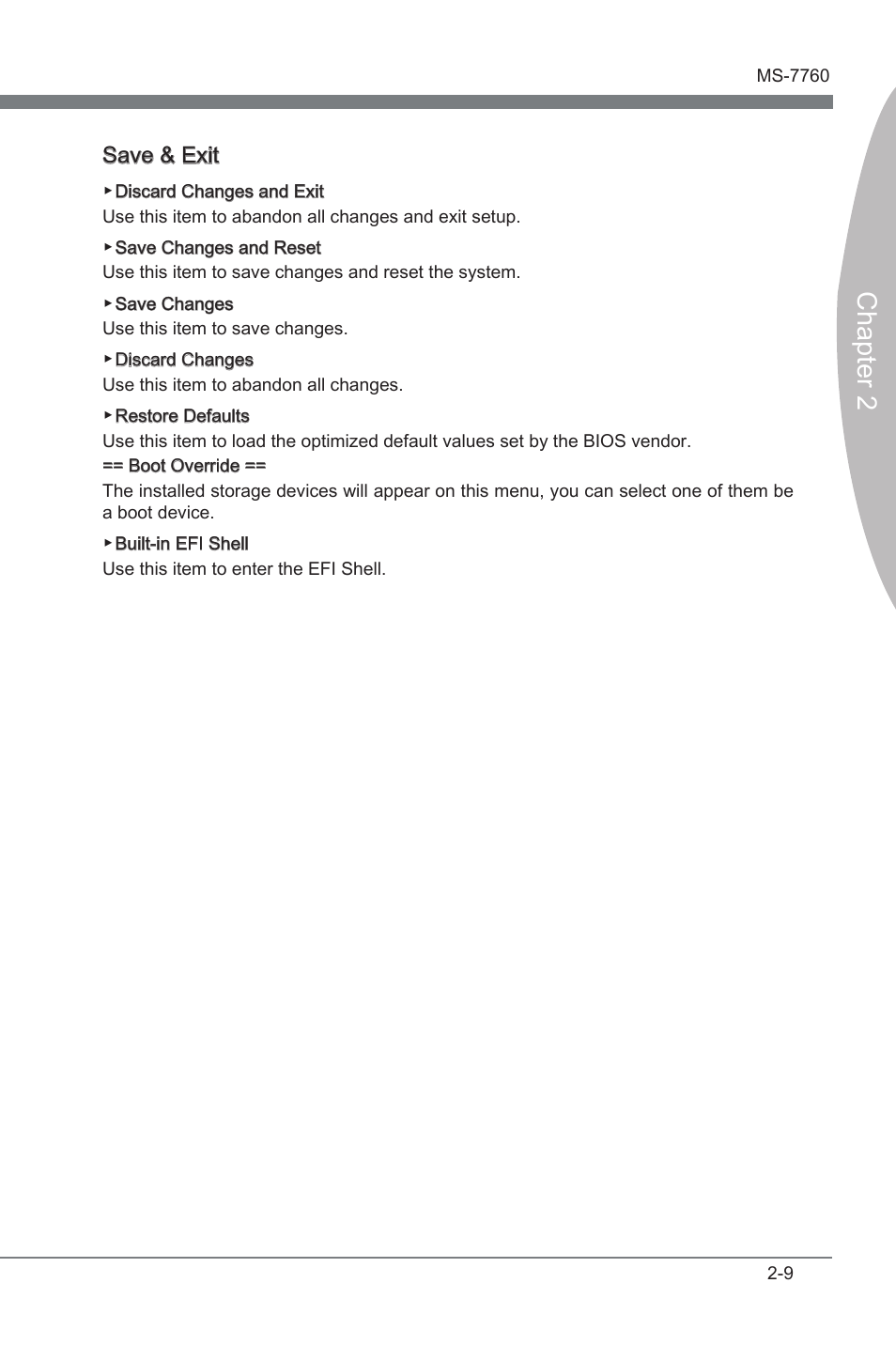 Chapter 2, Save & ext | MSI X79A-GD45 (8D) User Manual | Page 59 / 90