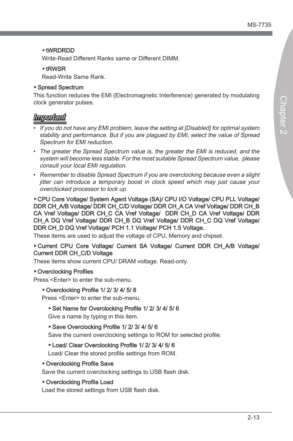 Chapter 2, Important | MSI X79A-GD45 User Manual | Page 61 / 88