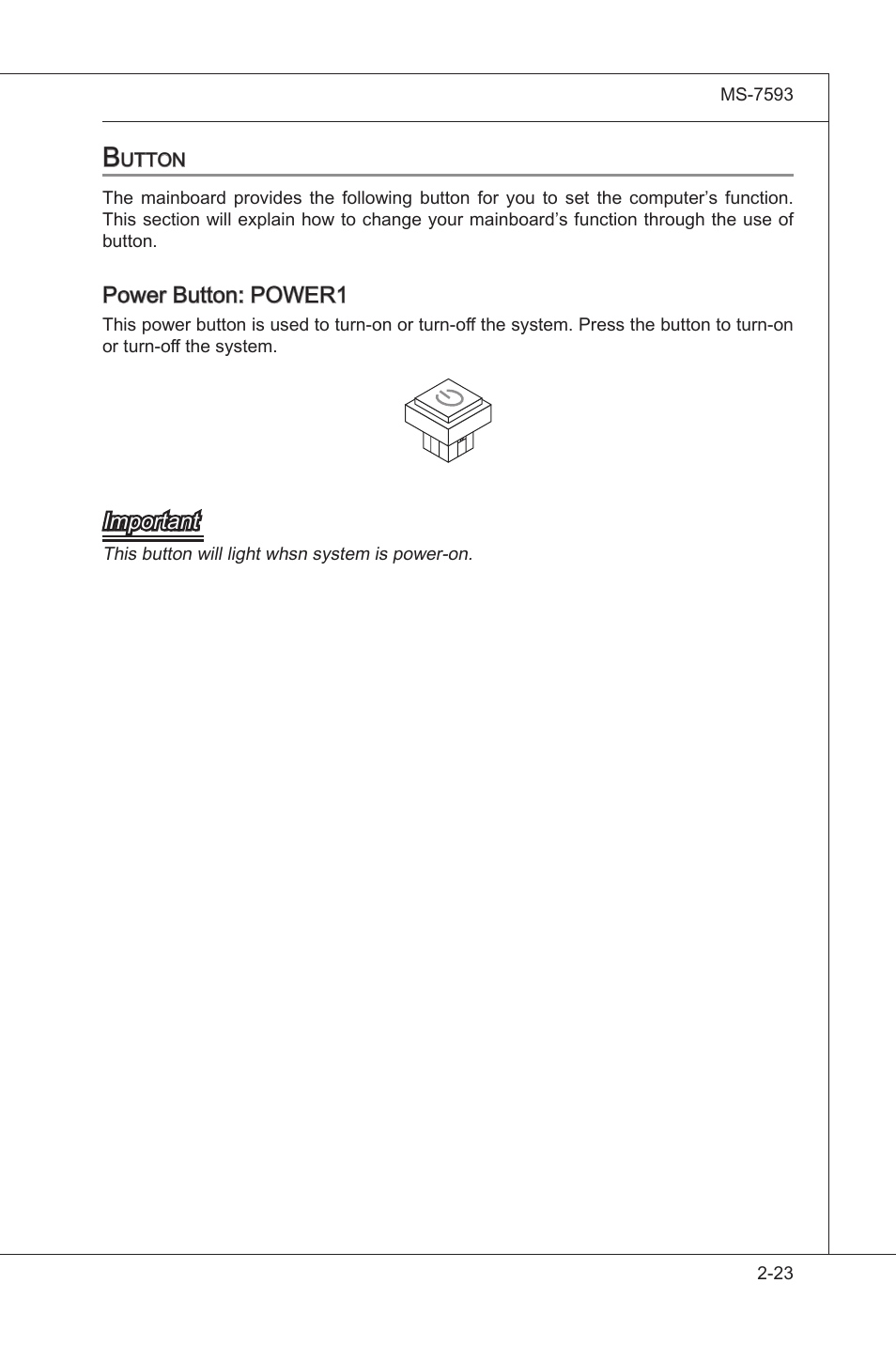 Button, Button -23 | MSI X58M User Manual | Page 39 / 104