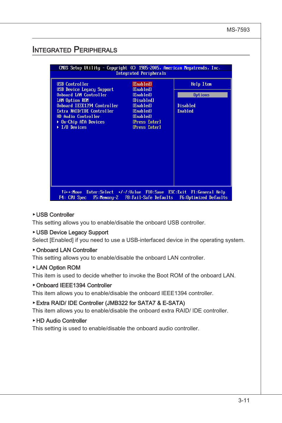 Integrated peripherals, Integrated perpherals -11 | MSI X58M User Manual | Page 57 / 104