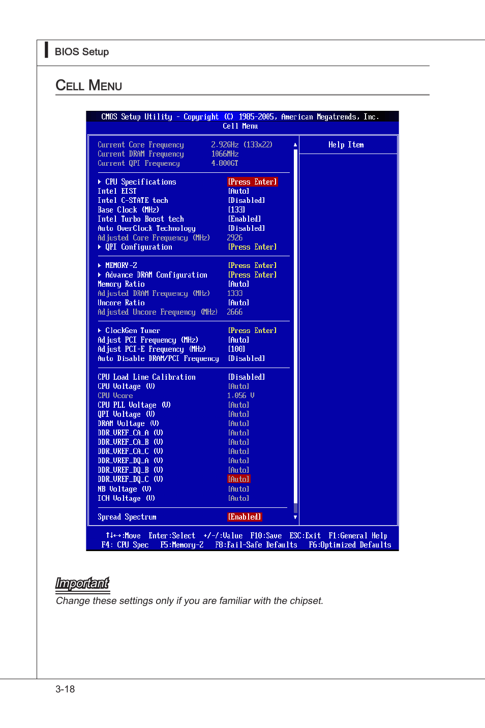 Cell menu, Cell menu -18 | MSI X58M User Manual | Page 64 / 104