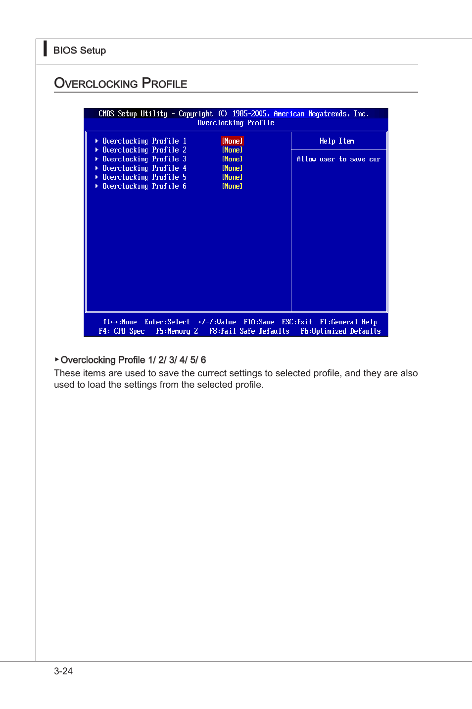 Overclocking profile, Overclockng profile -24 | MSI X58M User Manual | Page 70 / 104