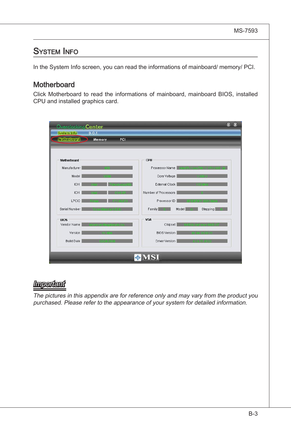 System info | MSI X58M User Manual | Page 99 / 104
