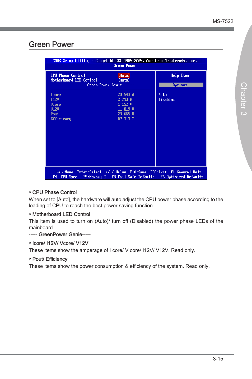 Chapter 3, Chapter 3 green power | MSI X58A-GD65 User Manual | Page 55 / 100