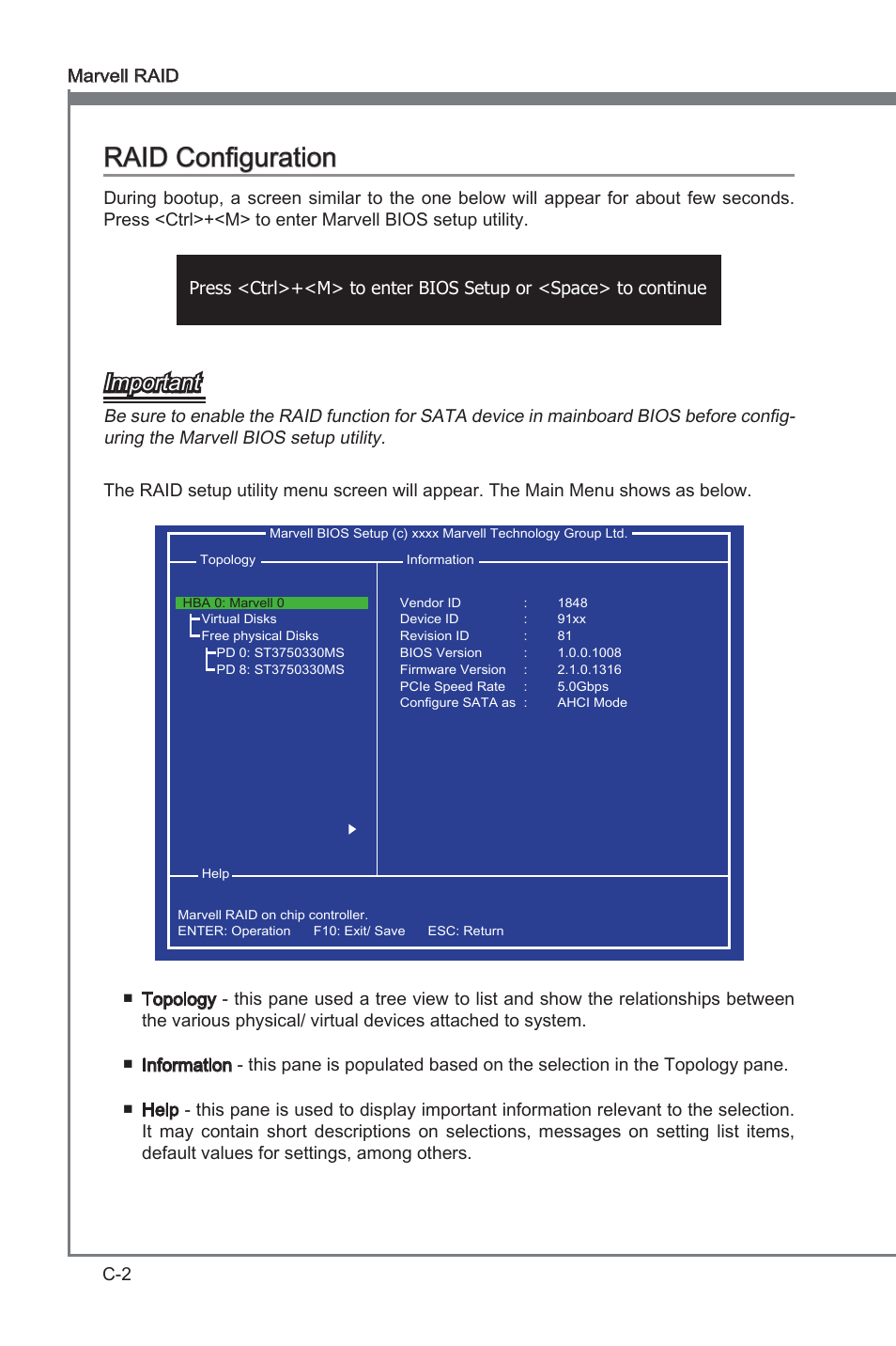 Appendix c, Appendix c raid configuration, Important | MSI X58A-GD65 User Manual | Page 92 / 100