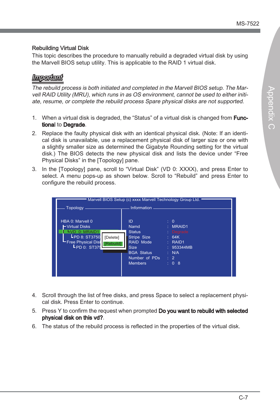 Appendix c, Important | MSI X58A-GD65 User Manual | Page 97 / 100