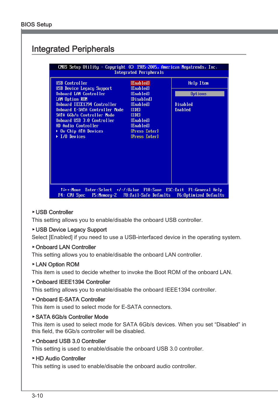 Integrated peripherals -10, Chapter 3, Chapter 3 integrated peripherals | MSI X58A-GD45 User Manual | Page 50 / 100