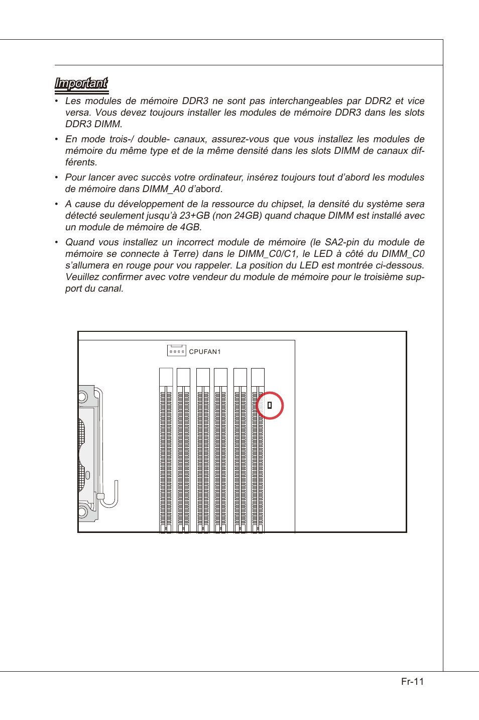 Important, Fr-11 | MSI X58 Pro-E User Manual | Page 101 / 170