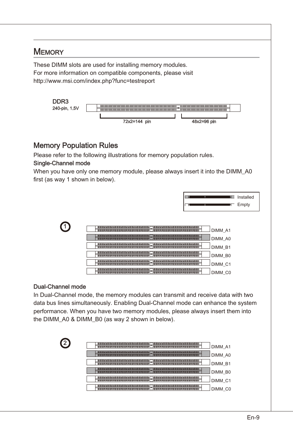Emory | MSI X58 Pro-E User Manual | Page 19 / 170