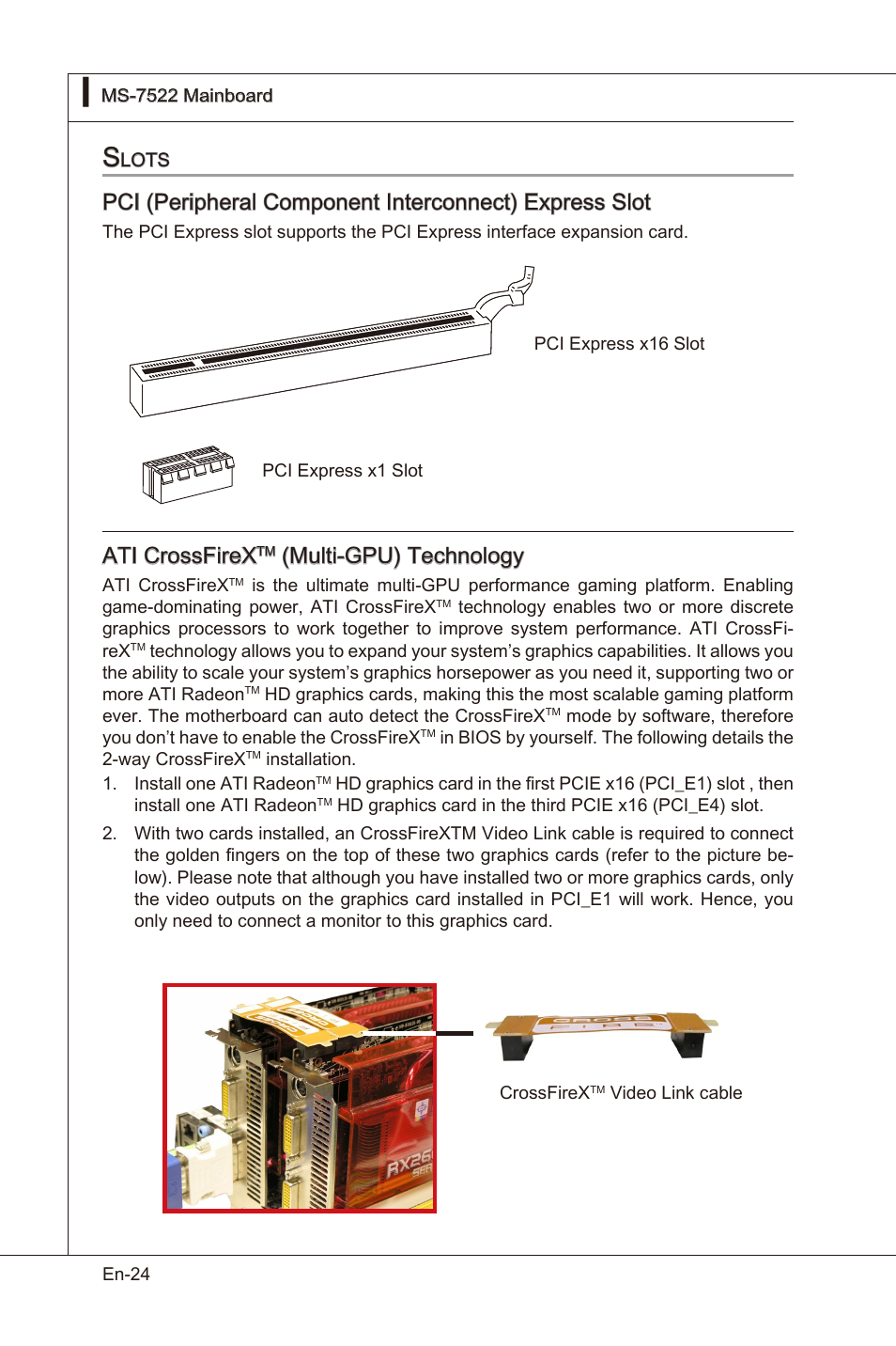 Ati crossfrex, Mult-gpu) technology | MSI X58 Pro-E User Manual | Page 34 / 170