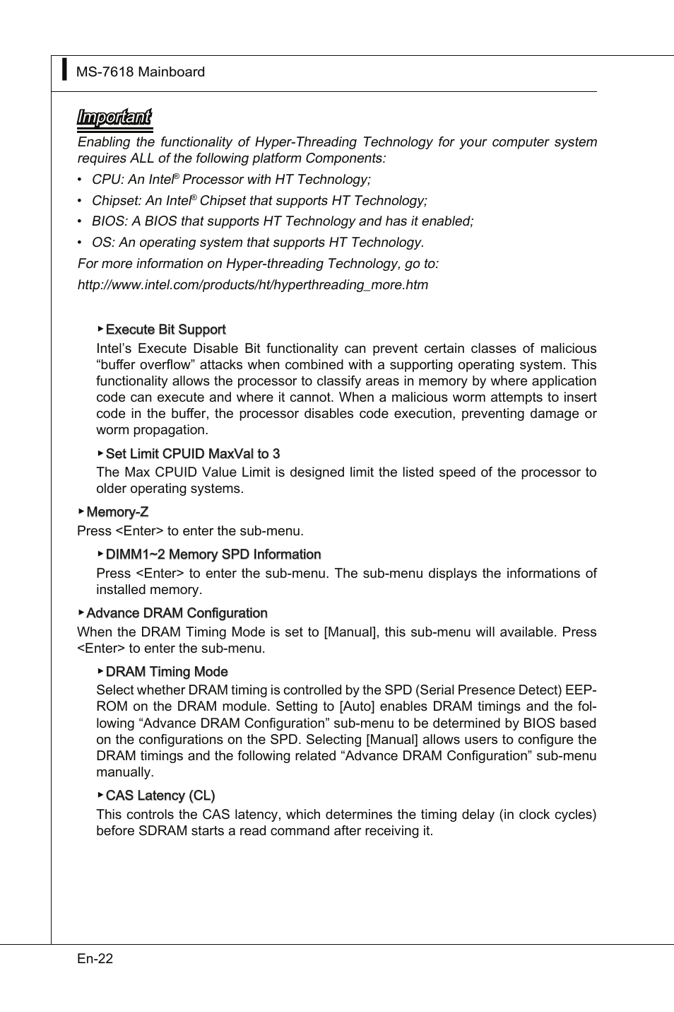 Important | MSI Wind Board D510 User Manual | Page 32 / 106