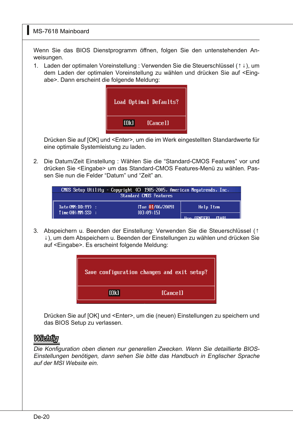 Wichtig | MSI Wind Board D510 User Manual | Page 54 / 106