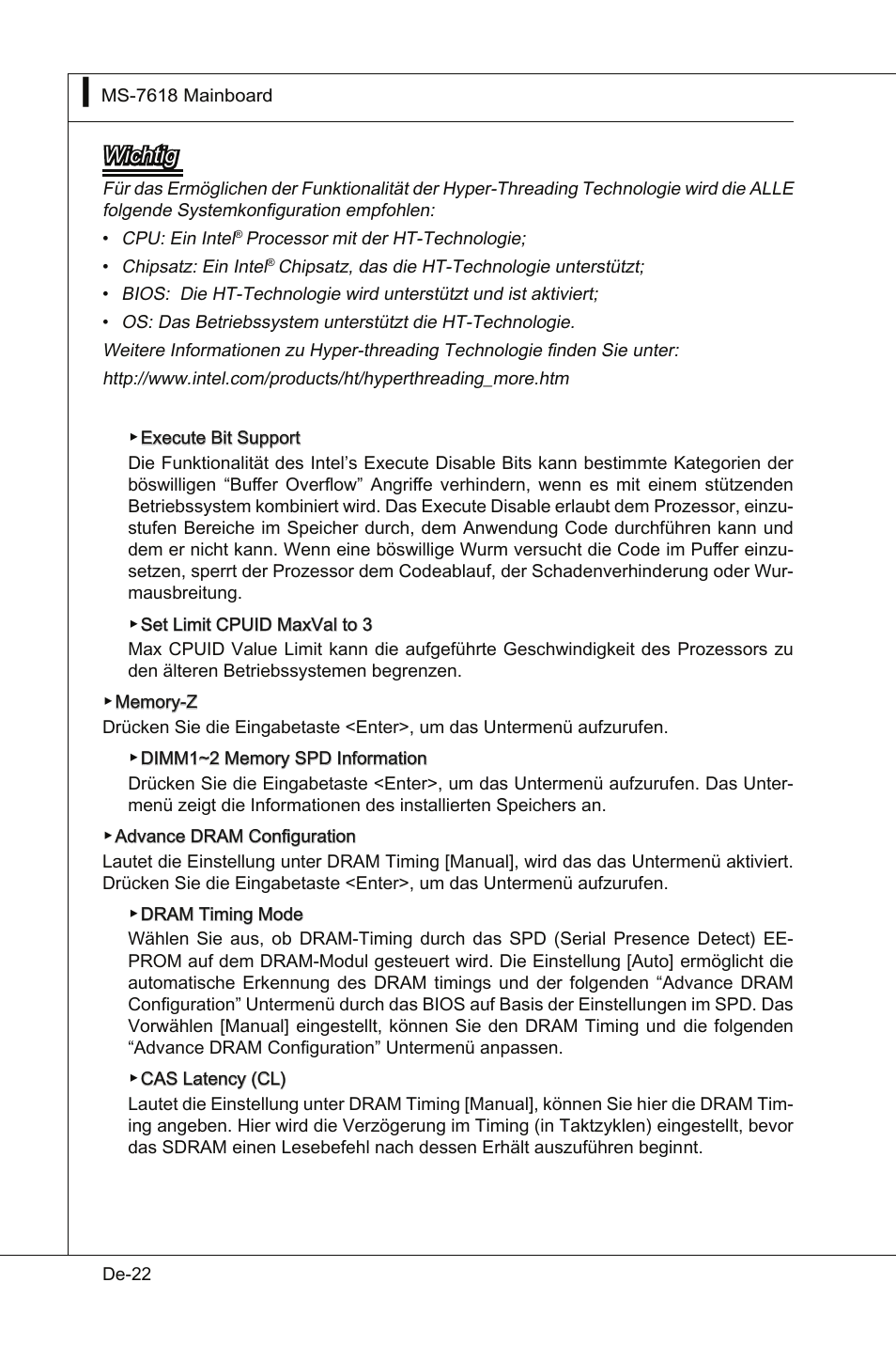 Wichtig | MSI Wind Board D510 User Manual | Page 56 / 106