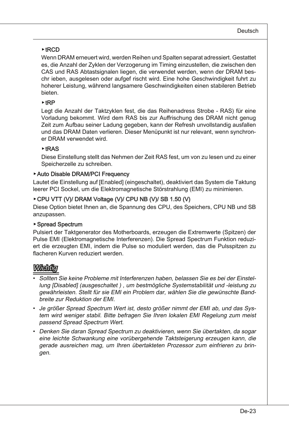 Wichtig | MSI Wind Board D510 User Manual | Page 57 / 106