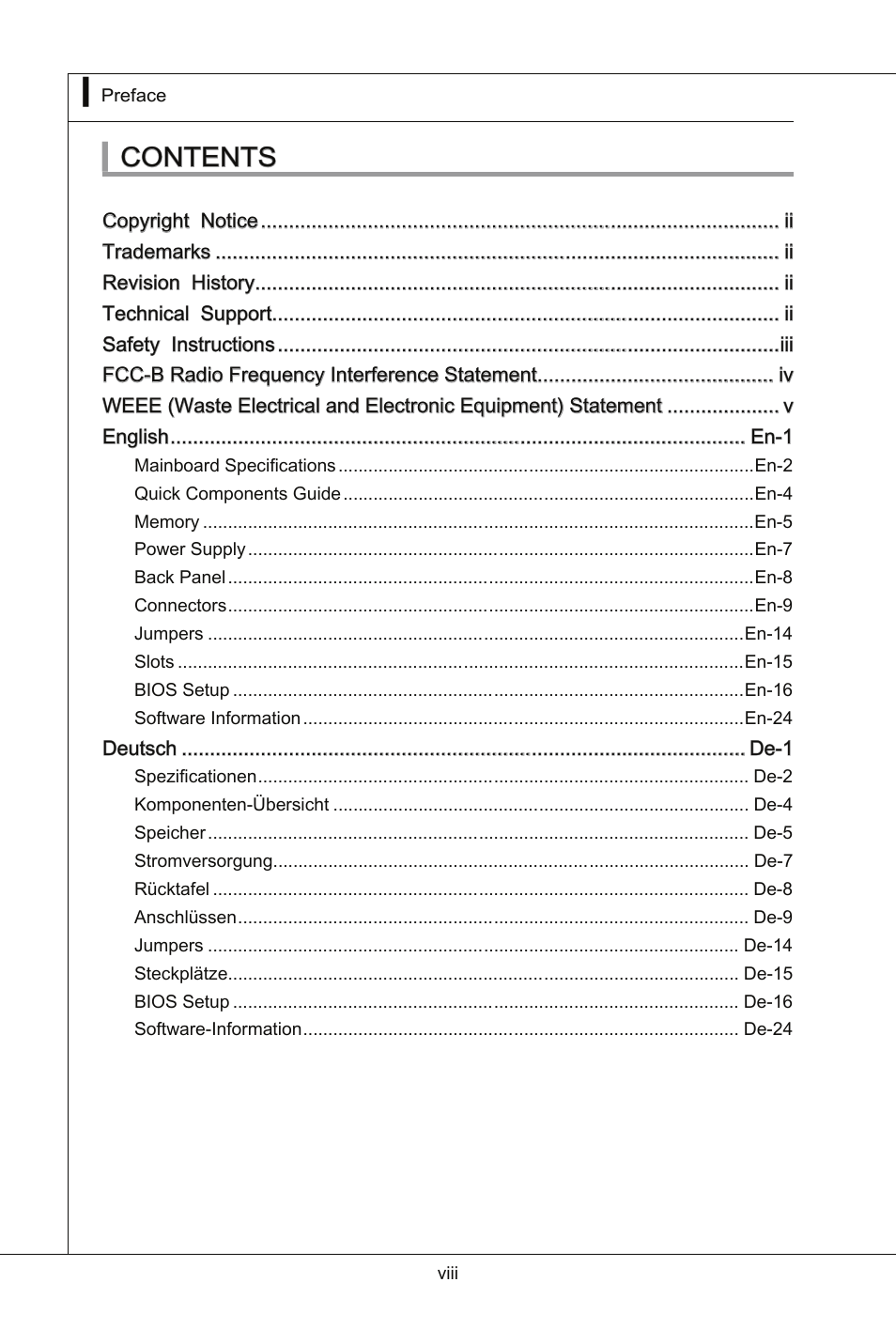 MSI Wind Board D510 User Manual | Page 8 / 106