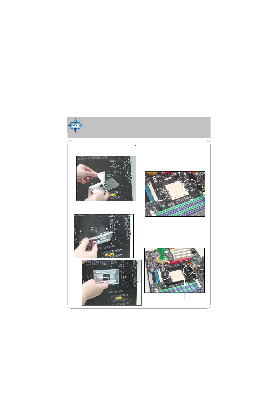Installing amd athlon64 cpu cooler set | MSI RS482M4-FD/ILD/IL/L User Manual | Page 22 / 158
