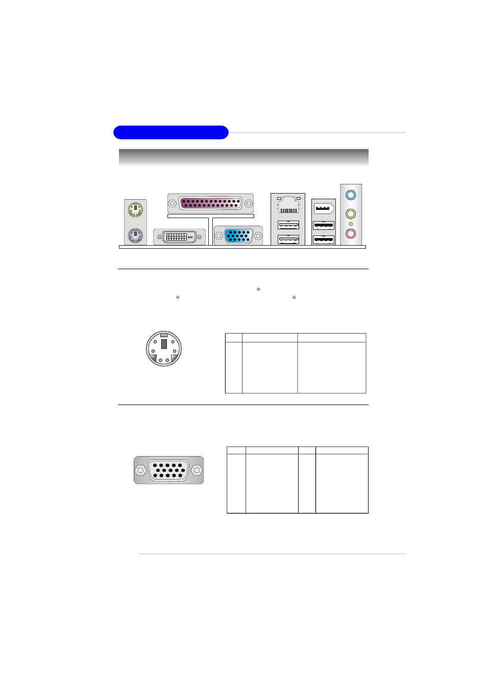 Back panel, Mouse/keyboard connector, Vga connector ( for rs482 only) | MSI RS482M4-FD/ILD/IL/L User Manual | Page 27 / 158