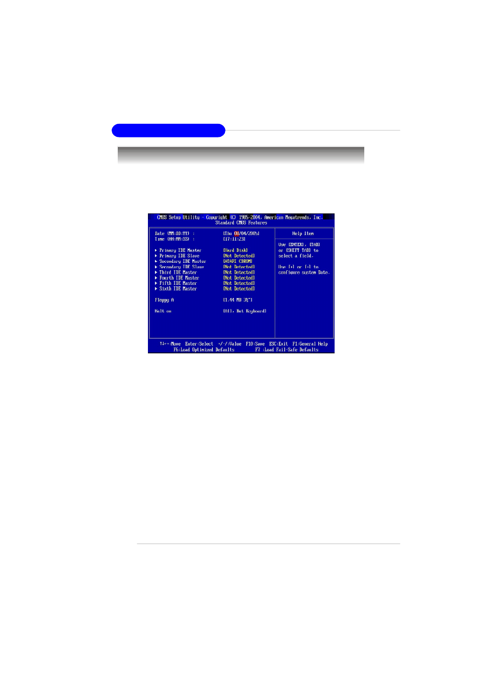 Standard cmos features | MSI RS482M4-FD/ILD/IL/L User Manual | Page 47 / 158