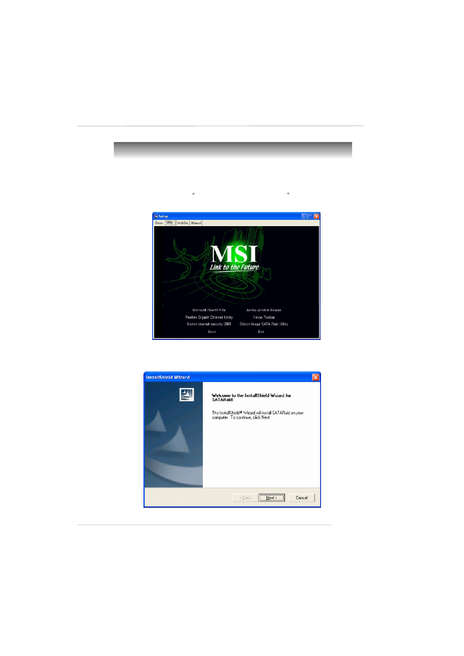 Installing sataraid utility | MSI RS482M4-CSIP User Manual | Page 118 / 158