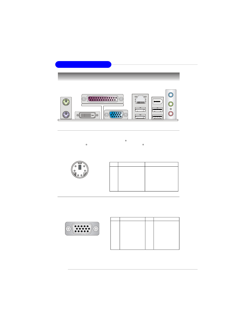 Back panel, Mouse/keyboard connector, Vga connector | MSI RS482M4-CSIP User Manual | Page 27 / 158