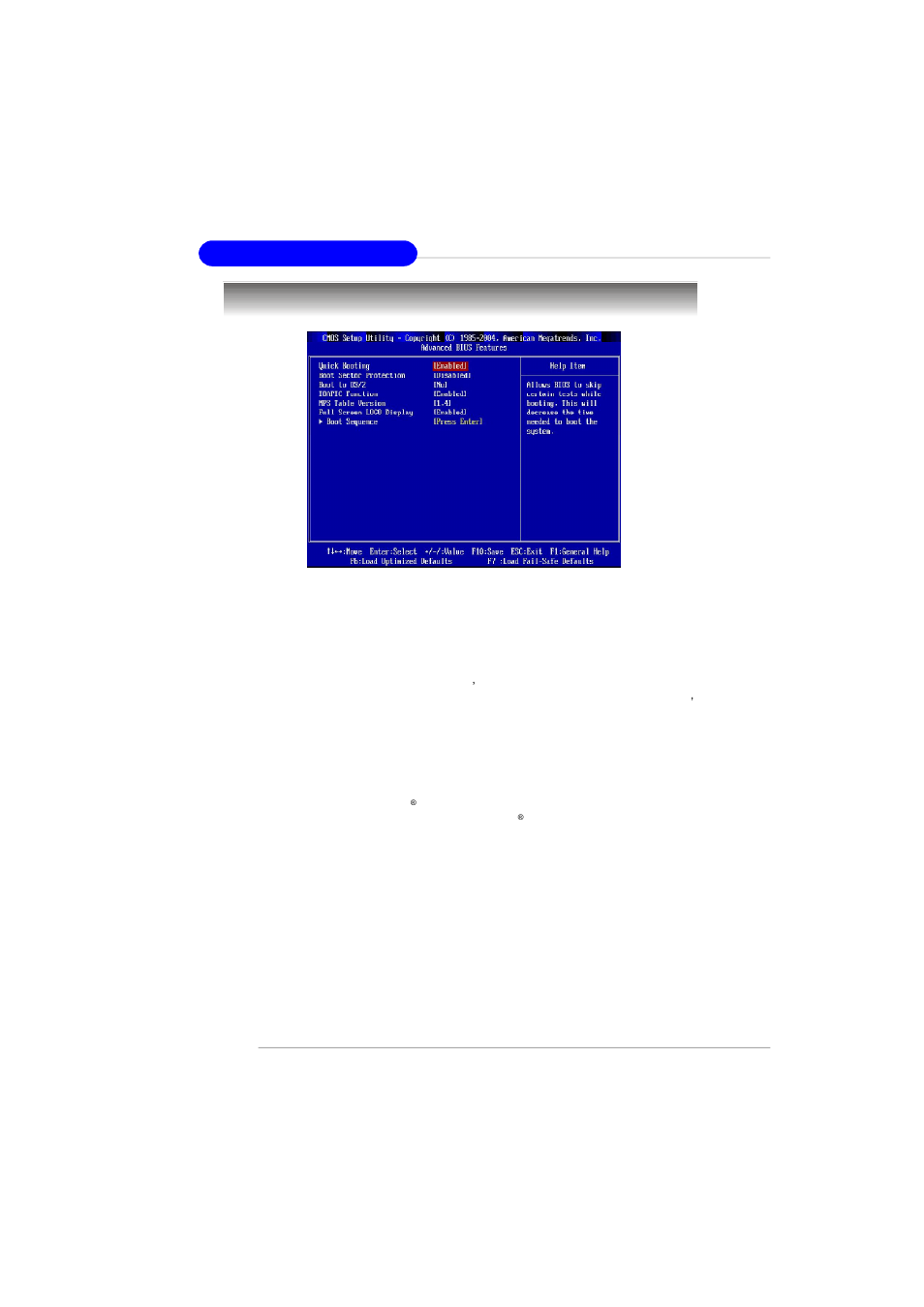 Advanced bios features | MSI RS480M User Manual | Page 50 / 106