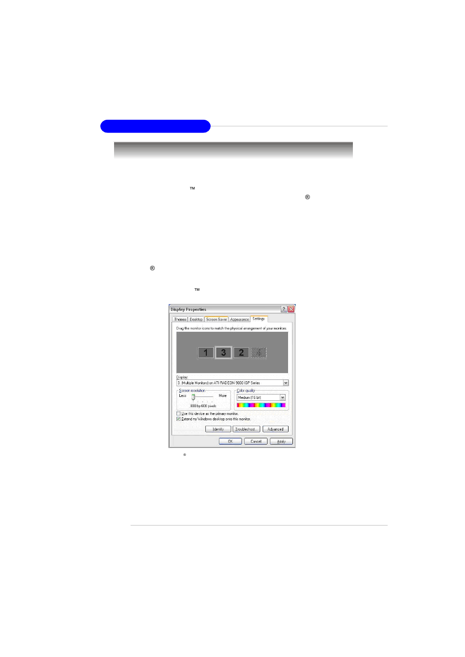 Using multiple displays, Setting up multiple displays | MSI RS480M2 User Manual | Page 125 / 131