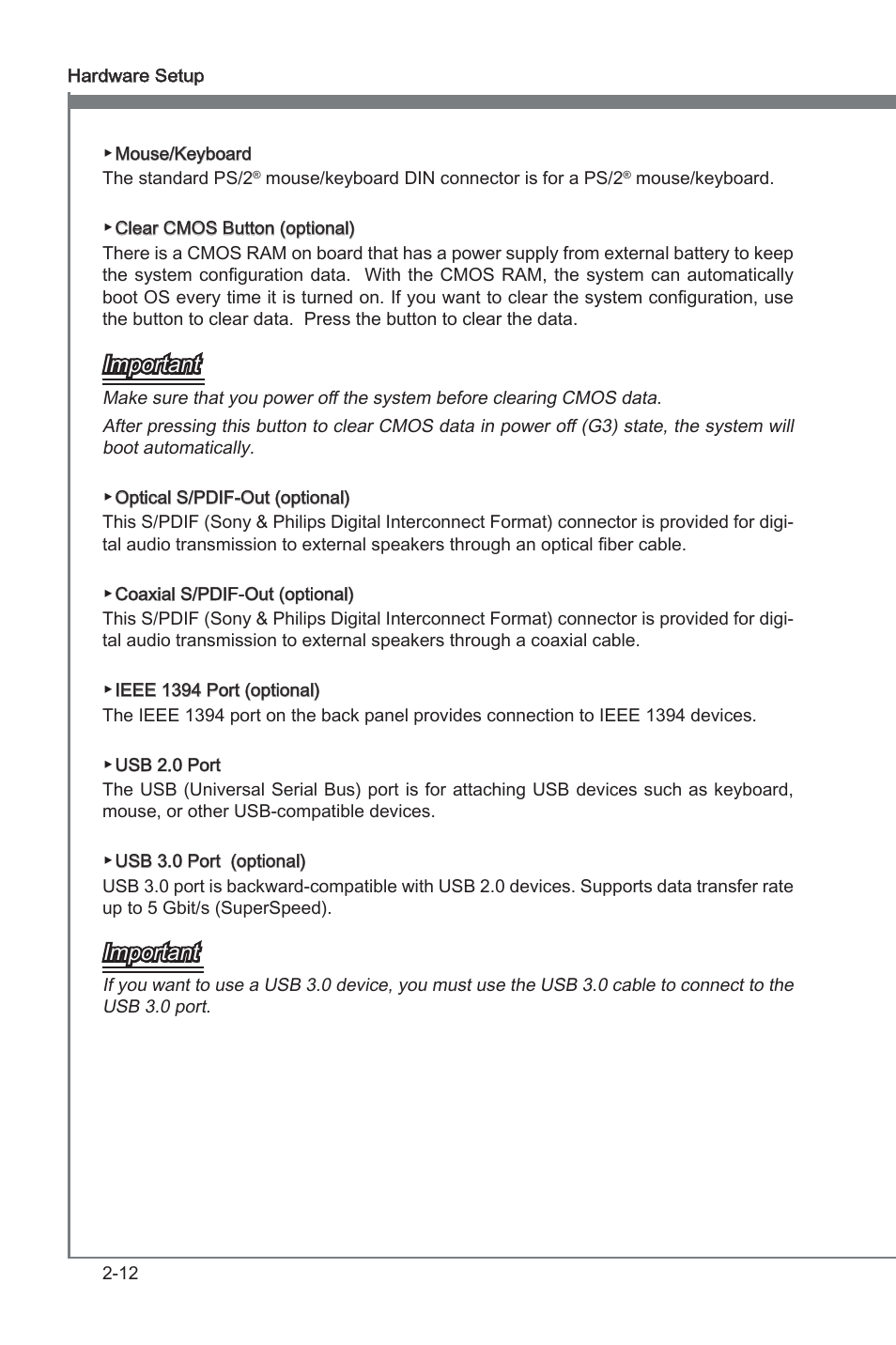 Important | MSI PH67S-C43 (B3) User Manual | Page 28 / 82