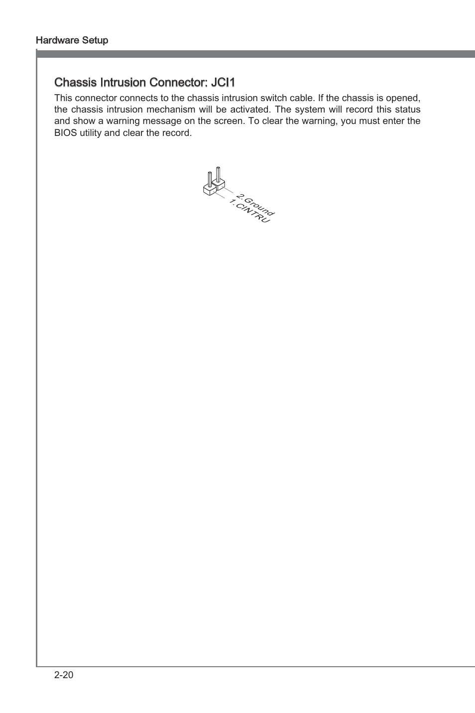 Chasss intruson connector: jci1 | MSI PH67S-C43 (B3) User Manual | Page 36 / 82