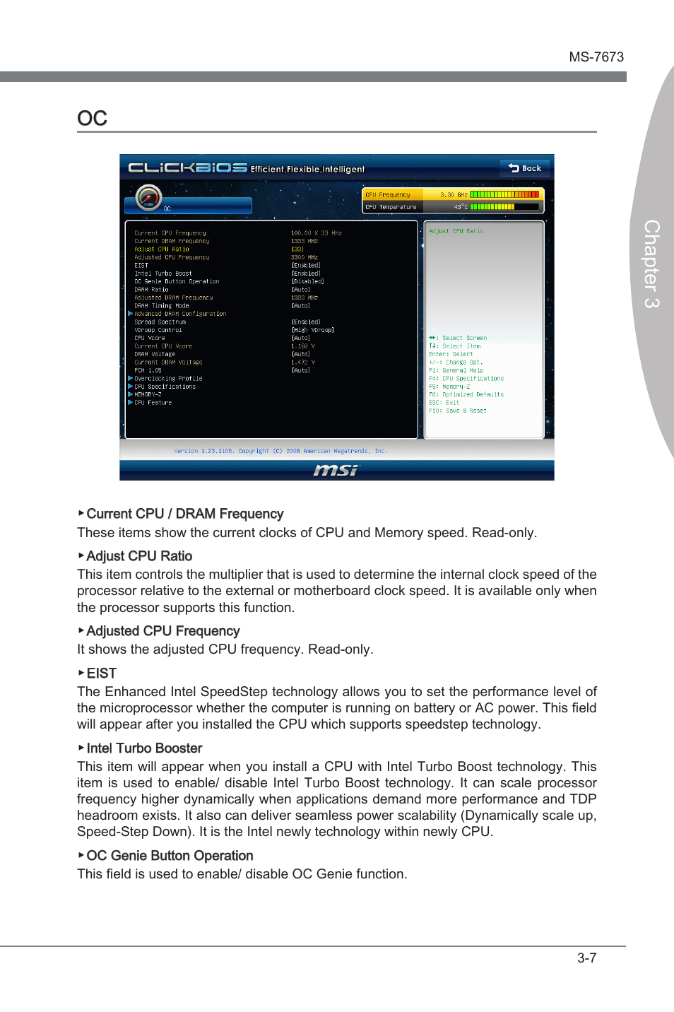 Oc -7, Chapter 3, Chapter 3 oc | MSI PH67S-C43 (B3) User Manual | Page 47 / 82