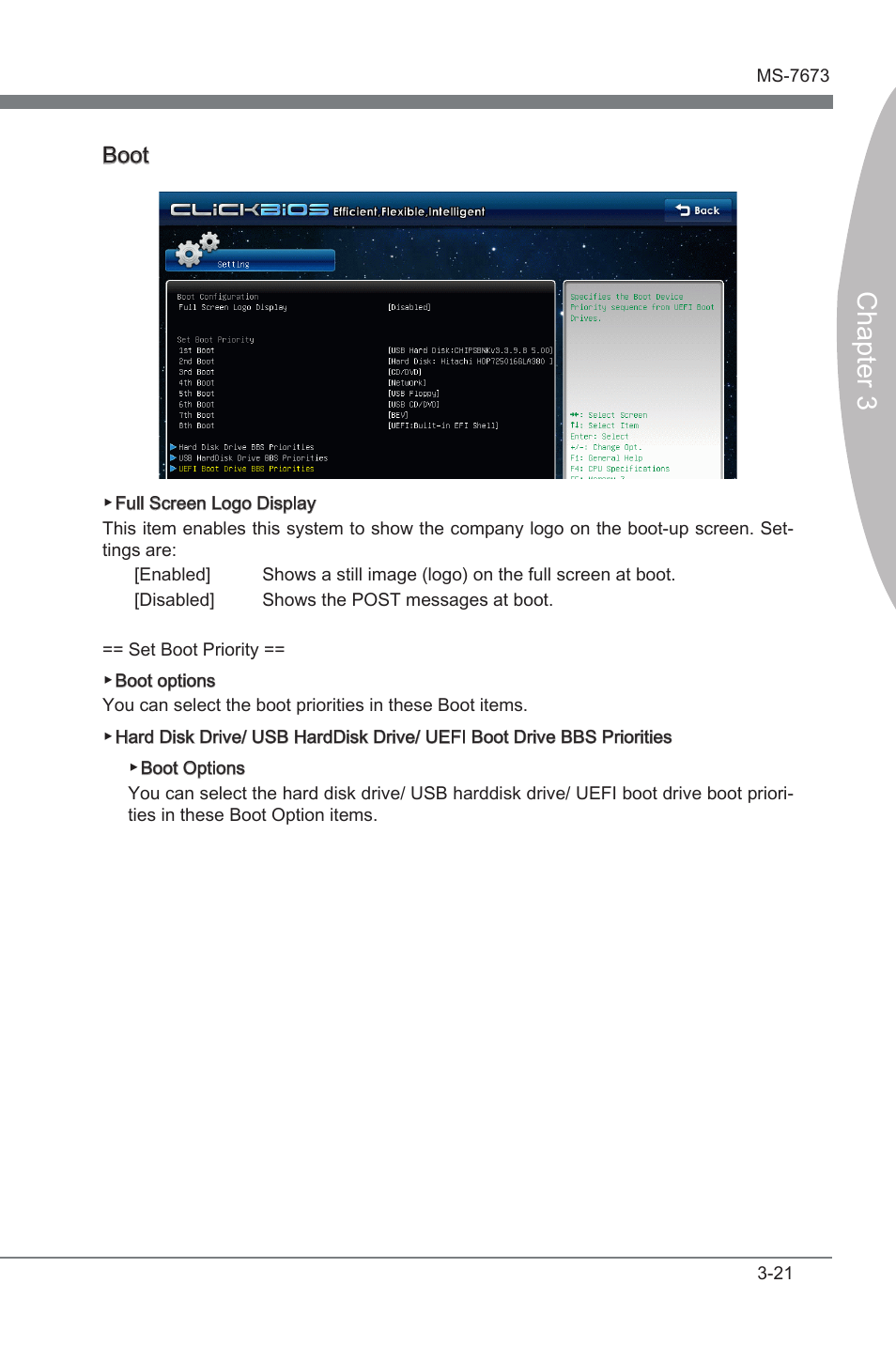 Chapter 3, Boot | MSI PH67S-C43 (B3) User Manual | Page 61 / 82