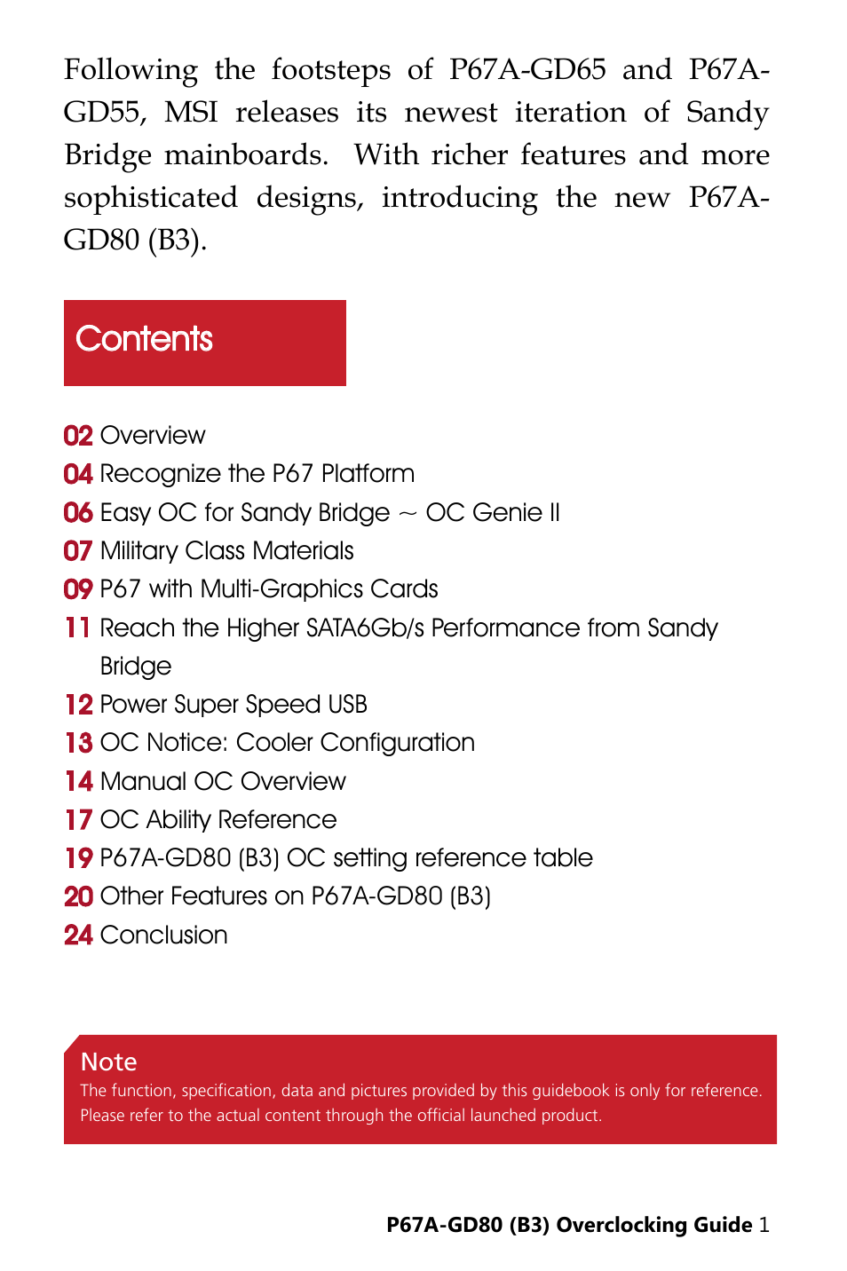MSI P67A-GD80 (B3) OC Guide User Manual | 13 pages