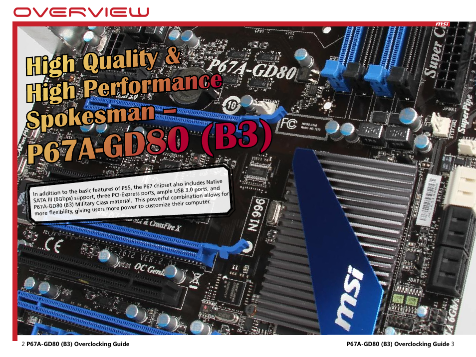 Overview | MSI P67A-GD80 (B3) OC Guide User Manual | Page 2 / 13