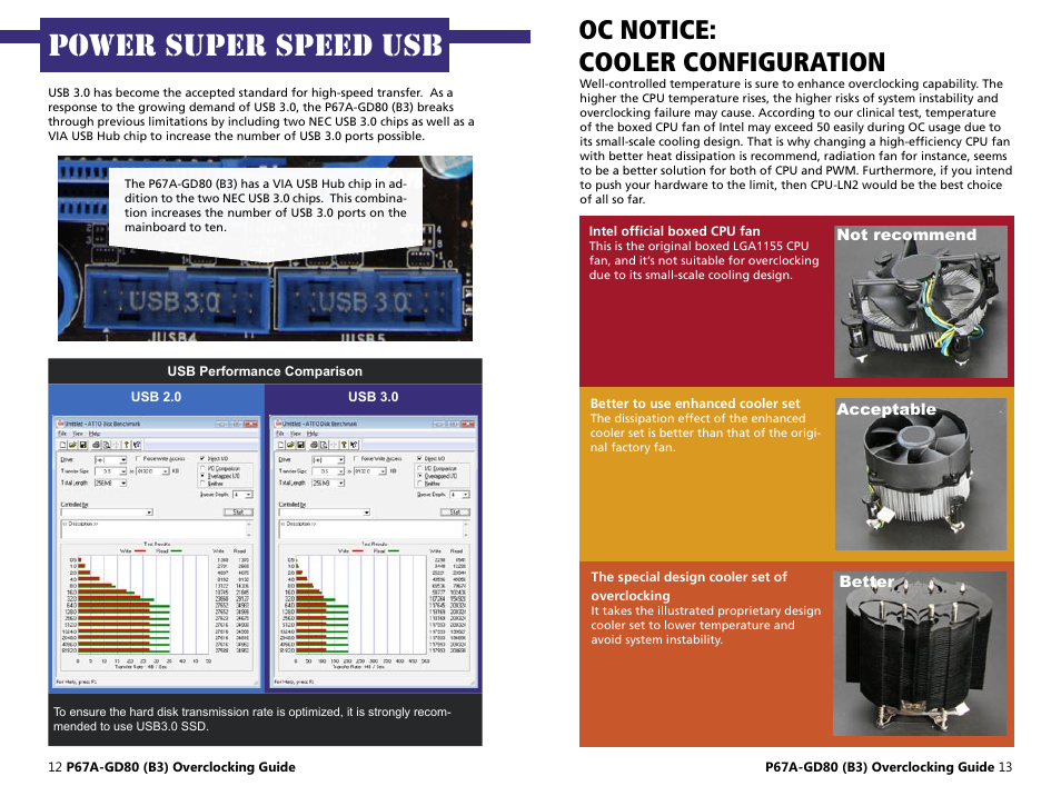 Power super speed usb, Oc notice: cooler configuration | MSI P67A-GD80 (B3) OC Guide User Manual | Page 7 / 13