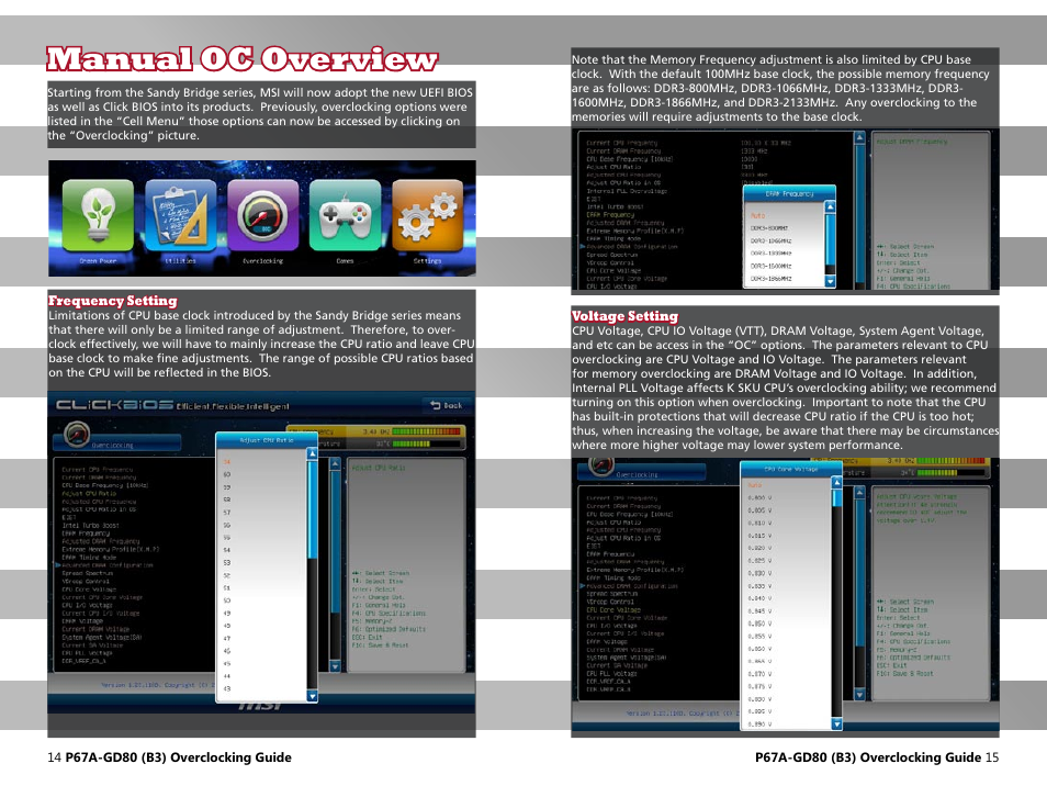 Manual oc overview | MSI P67A-GD80 (B3) OC Guide User Manual | Page 8 / 13