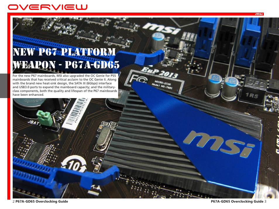Overview | MSI P67A-GD65 (B3) Quick Guide User Manual | Page 2 / 12