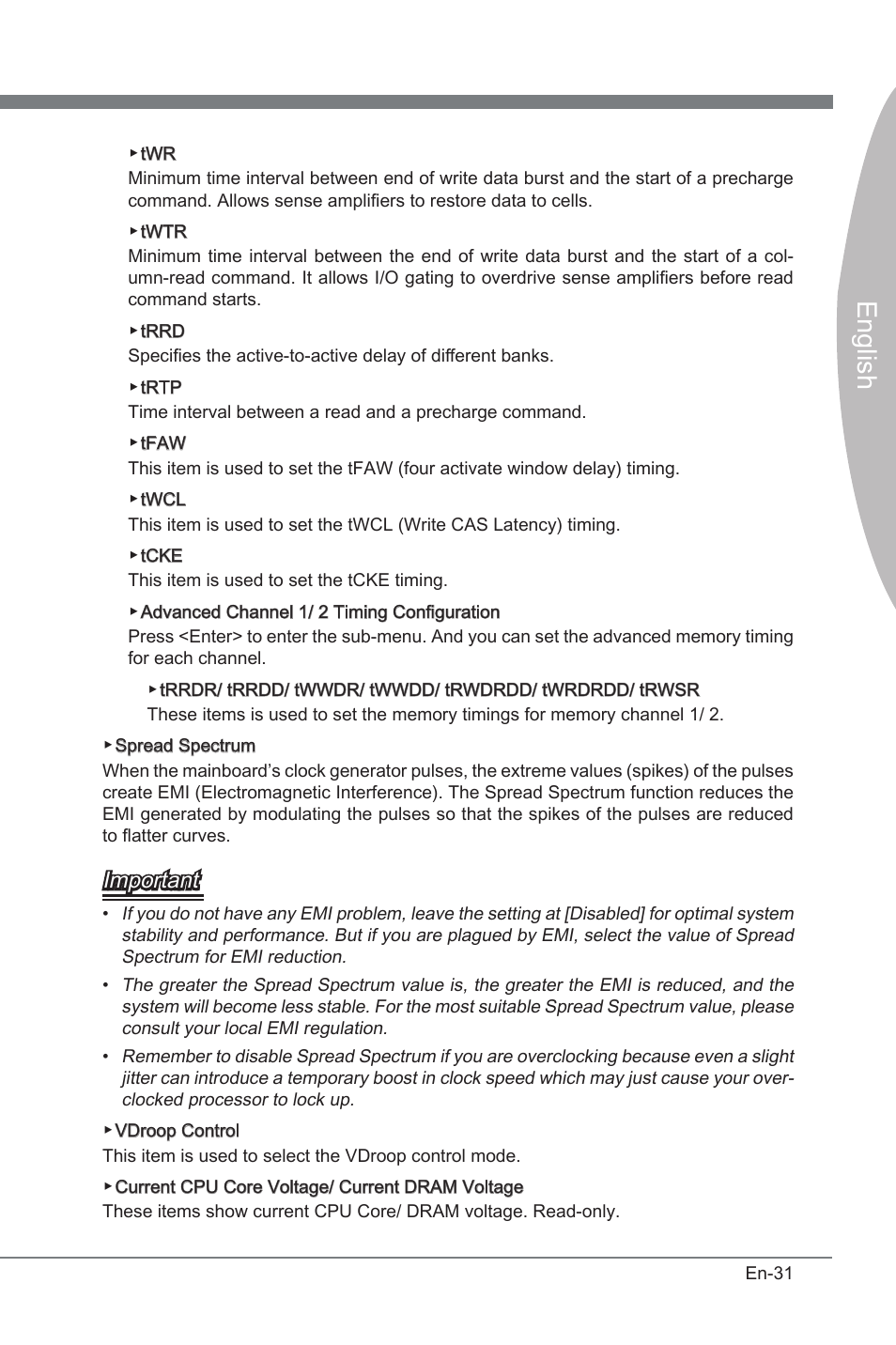 Engl sh, Important | MSI P67A-G45 (B3) User Manual | Page 41 / 146